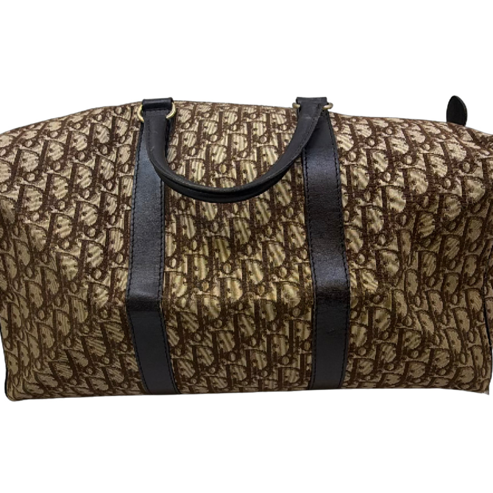 Dior Brown Oblique Canvas Boston Bag